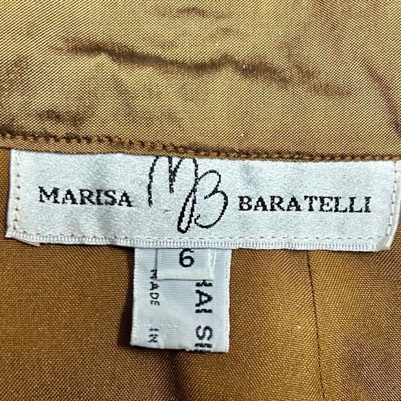 Marisa Baratelli 2-Piece Set 100% Thai Silk Gold Bronze | Size S & 6 - Picture 3 of 11